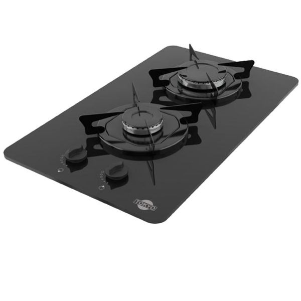 ANAFE TOKYO A GAS COOK 2 HORNALLAS VIDRIO TEMPLADO C/ENCENDIDO T2881