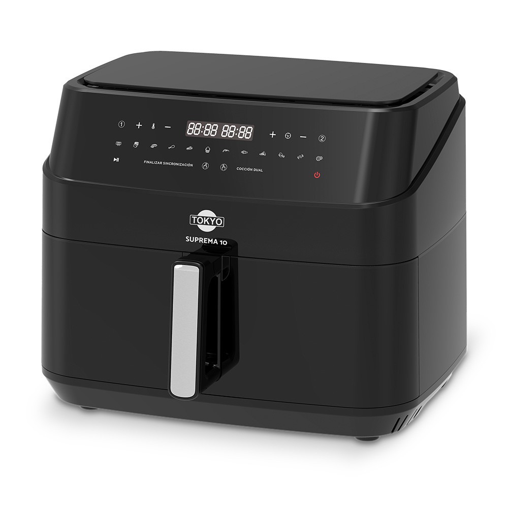 FREIDORA TOKYO AIR FRYER 10L SUPREMA DOBLE CANASTA C/ DIVISOR T2962 + SANDWICHERA TOKYO MAXCRIP
