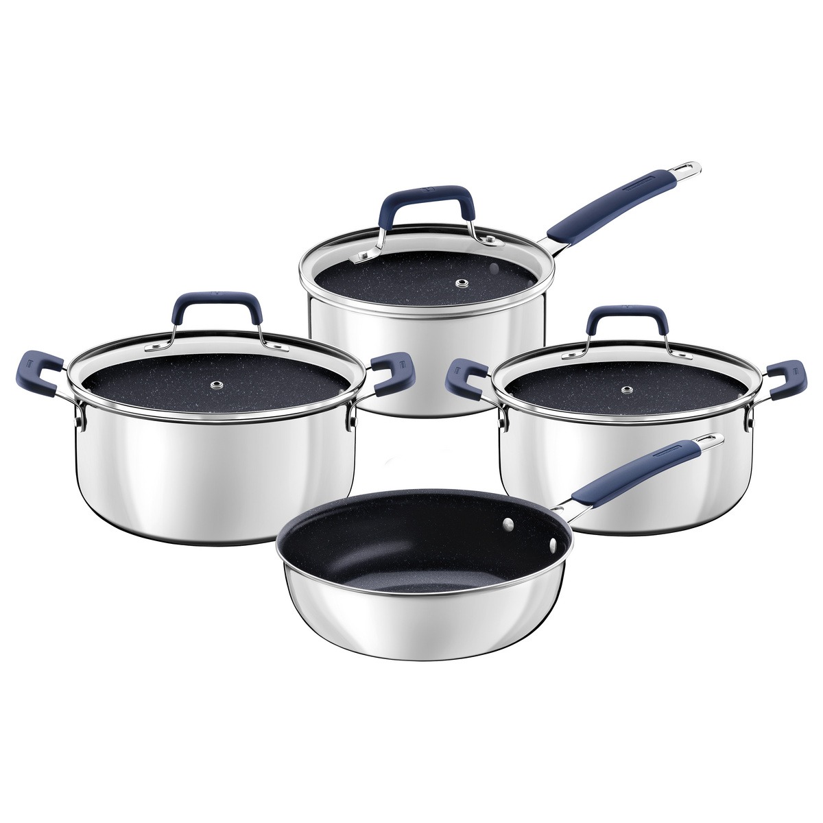 JUEGO DE OLLAS TRAMONTINA 4 PIEZAS ROMAGNA CERAMIC AZUL 28799/030