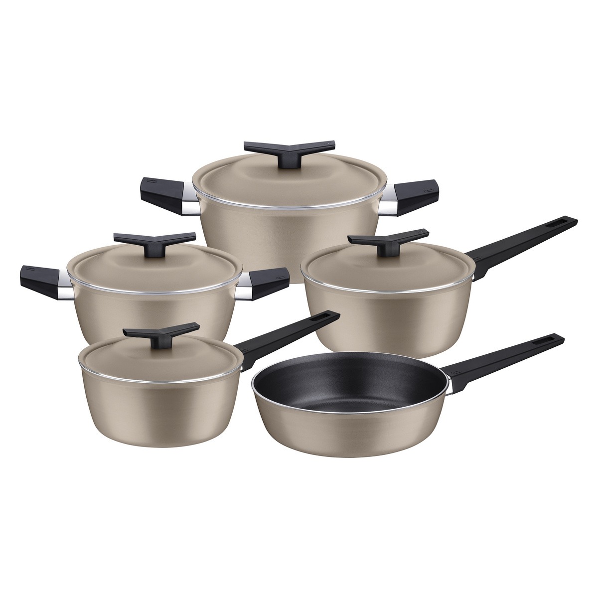 JUEGO DE OLLAS TRAMONTINA 5 PIEZAS SPEZIA CREMA 28399/342